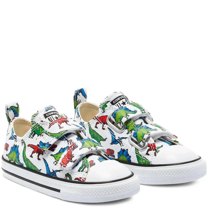 Converse All Star Converse Παιδικά Sneakers 8-Bit Easy-On Chuck Taylor All Star Top με Σκρατς για Αγόρια Λευκά Πάνινα Αγόρι /Canvas Boy Converse-770166C-Multi-Poline-_-_-821