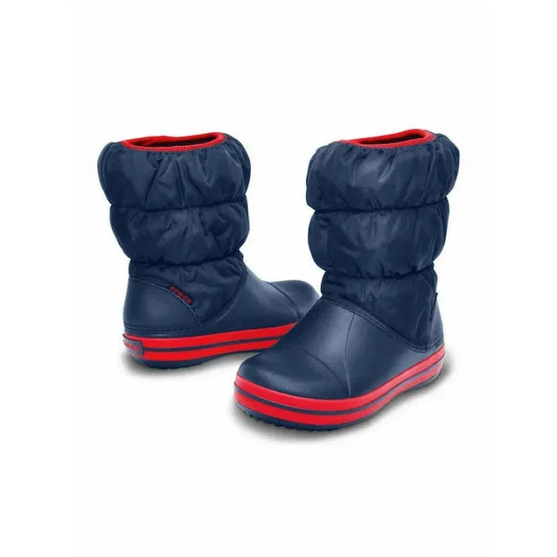 Crocs Crocs Παιδικές Γαλότσες με Εσωτερική Επένδυση Puff Navy Μπλε Χιονιού Αγόρι / Snowboots Boy Crocs-AW23-14613-Navy-Poline-_-_-823