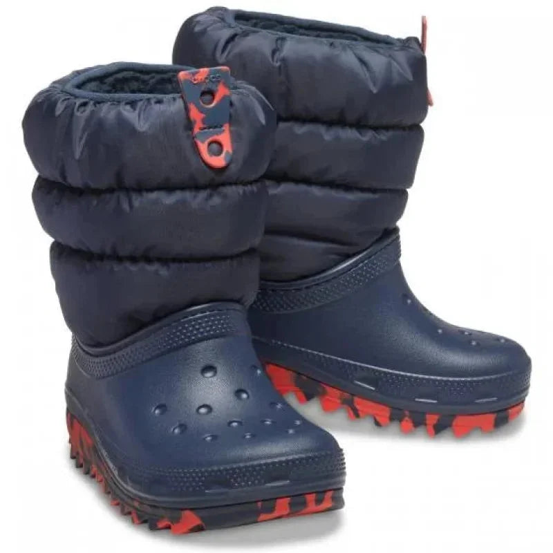 Crocs Crocs Παιδικές Μπότες Χιονιού με Εσωτερική Επένδυση Puff Μπλε Χιονιού Αγόρι / Snowboots Boy Crocs-AW23-207684-410-Navy-Poline-_-_-105
