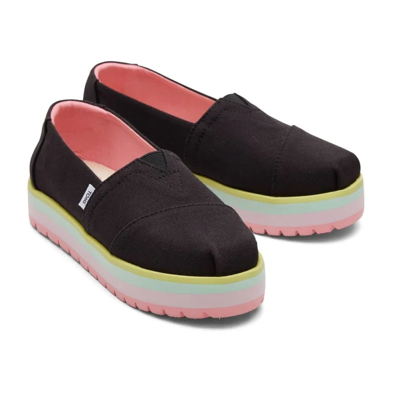 Toms Toms Παιδικές Εσπαντρίγιες Slip-On Μαύρες Alp Platform Εσπαντρίγιες Κορίτσι / Espadrilles Girl G_NBFEVs-1