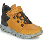 Geox Geox Παιδικά Sneakers High Flexyper ABX Ανατομικά με Σκρατς για Αγόρι Καφέ Μποτάκι Αγόρι / Boots Boys Geox-AW22-J949XA-032FU-C2G9B-Dk-Yellow-Black-Poline-_-_-402