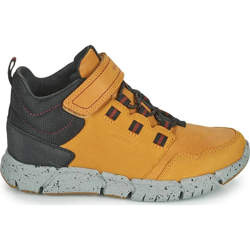 Geox Geox Παιδικά Sneakers High Flexyper ABX Ανατομικά με Σκρατς για Αγόρι Καφέ Μποτάκι Αγόρι / Boots Boys Geox-AW22-J949XA-032FU-C2G9B-Dk-Yellow-Black-Poline-_-_-753