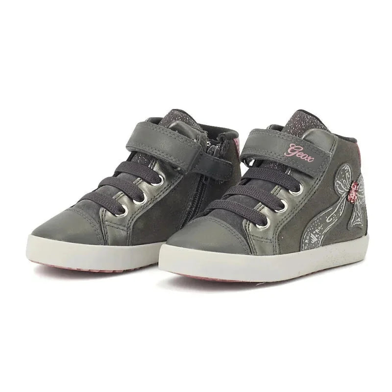 Geox Geox Παιδικά Sneakers High Kilwi για Κορίτσι Γκρι Μποτάκι Κορίτσι / Boots Girl Geox-AW23-B26D5A-077AJ-C1377-Grey-Pink-Poline-_-_-24