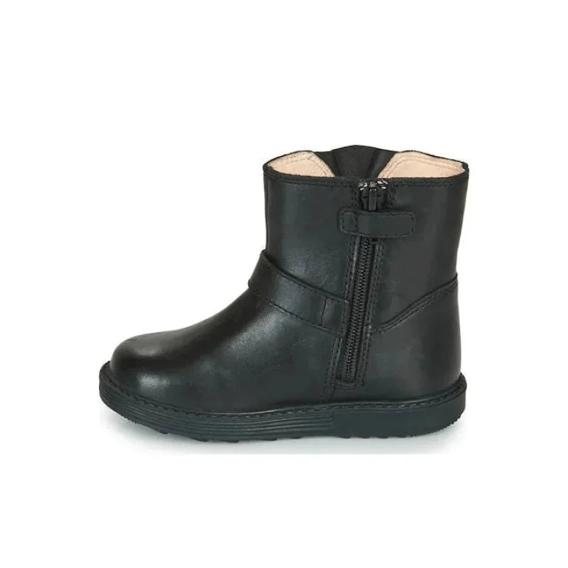 Geox Geox B Hynde G Δερμάτινα Παιδικά Μποτάκια Χιονιού με Φερμουάρ Μαύρα Μποτάκι Κορίτσι / Boots Girl Geox-AW23-B943MA-00043-C9999-Black-Poline-_-_-27