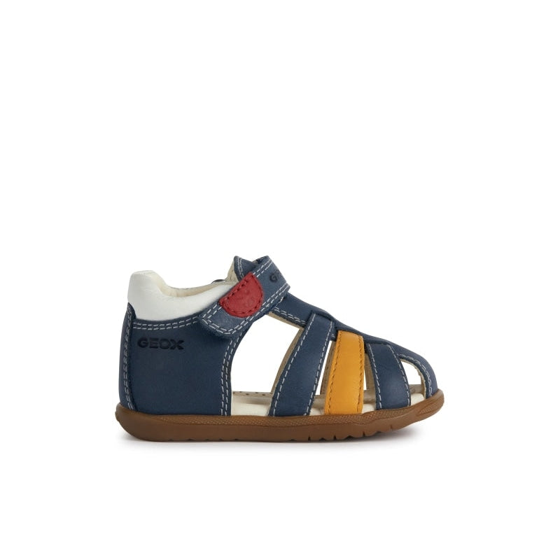 Geox Geox Παπουτσοπέδιλα Macchia Ανατομικά Navy Μπλε Πέδιλο Αγόρι / Sandals Boy Geox-SS23-B254VA-0CL85-C4229-Navy-Dk-Yellow-Poline-_-_-36