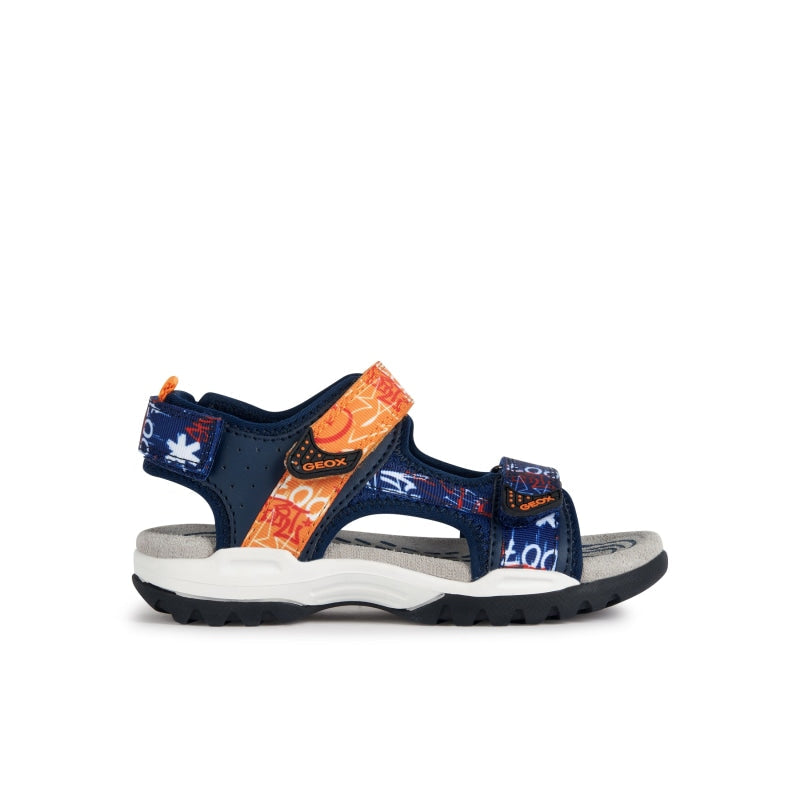 Geox Geox Παιδικά Πέδιλα Ανατομικά Navy Μπλε Πέδιλο Αγόρι / Sandals Boy Geox-SS23-J350RB-01454-C0820-Navy-Orange-Poline-_-_-160
