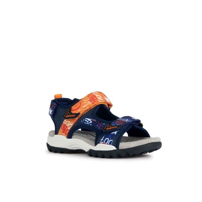 Geox Geox Παιδικά Πέδιλα Ανατομικά Navy Μπλε Πέδιλο Αγόρι / Sandals Boy Geox-SS23-J350RB-01454-C0820-Navy-Orange-Poline-_-_-314