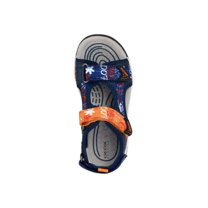 Geox Geox Παιδικά Πέδιλα Ανατομικά Navy Μπλε Πέδιλο Αγόρι / Sandals Boy Geox-SS23-J350RB-01454-C0820-Navy-Orange-Poline-_-_-530
