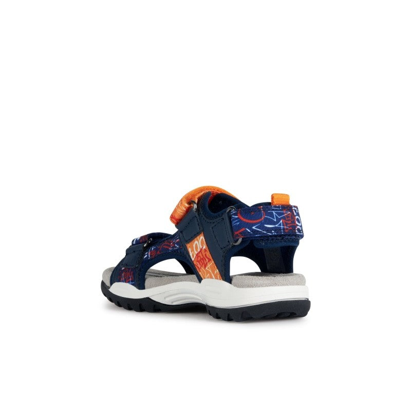 Geox Geox Παιδικά Πέδιλα Ανατομικά Navy Μπλε Πέδιλο Αγόρι / Sandals Boy Geox-SS23-J350RB-01454-C0820-Navy-Orange-Poline-_-_-755