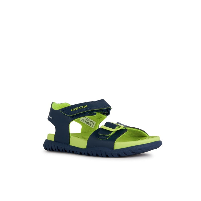 Geox Geox Παιδικά Πέδιλα Ανατομικά Navy Μπλε Θαλάσσης Αγόρι / Beachwear Boys Geox-SS23-J35HMA-000BC-C0749-Navy-Lime-Poline-_-_-695