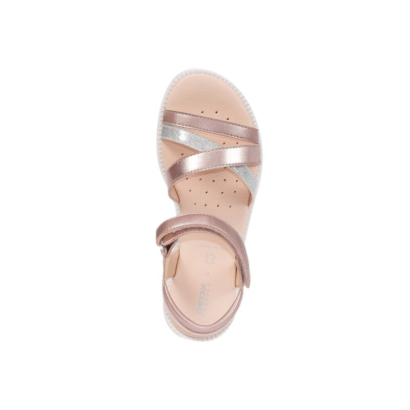 Geox Geox Jr Karly J5235D Παιδικά Δερμάτινα Πέδιλα - Ροζ Πέδιλο Κορίτσι / Sandals Girl Geox-SS23-J5235D-0HINF-C8011-Rose-Poline-_-_-396