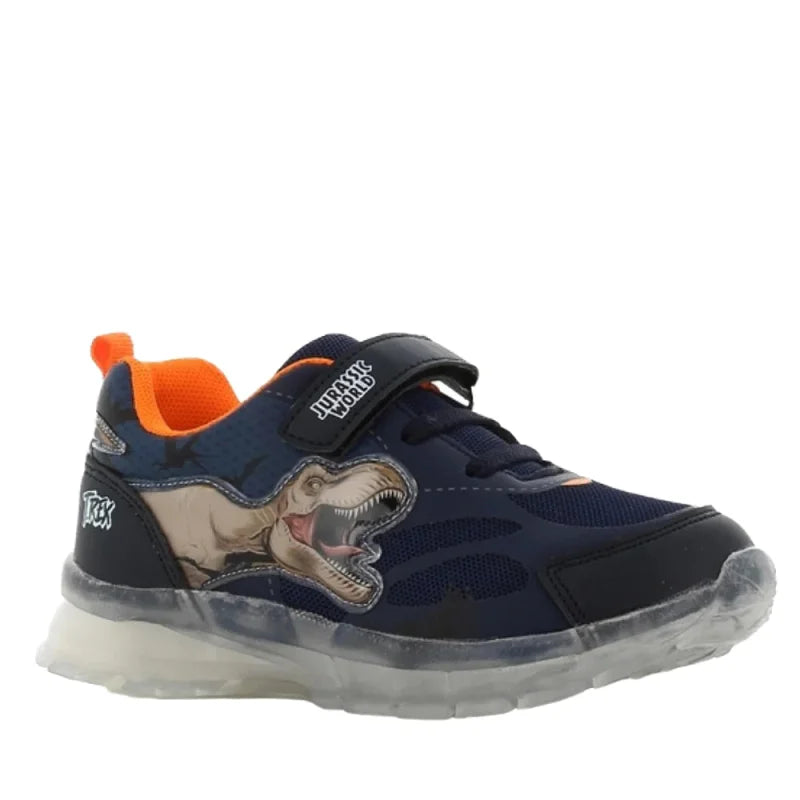 Leomil Jurassic World Παιδικά Ανατομικά Sneakers για Αγόρια με Φωτάκια - Μπλε Παπούτσι Αγόρι Φωτάκια / Shoes with Lights Boy JW001265b