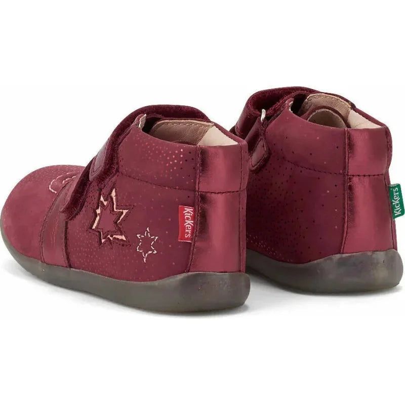 Kickers Kickers Banggy Ανατομικά Δερμάτινα Παιδικά Μποτάκια με Σκρατς Μπορντό Μποτάκι Κορίτσι / Boots Girl Kickers-829620-10-183-Dk-Pink-Poline-_-_-689