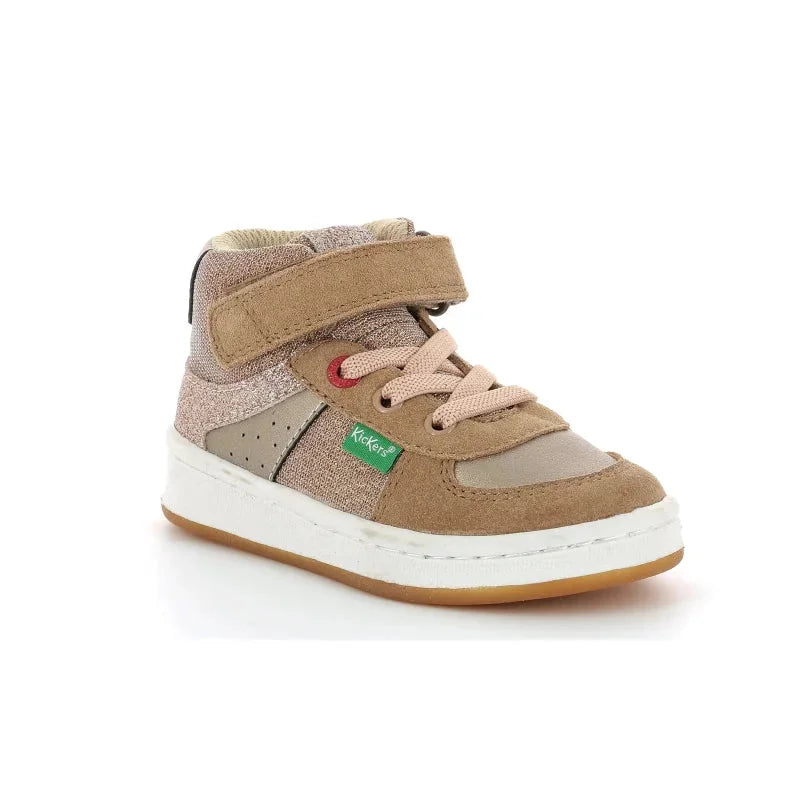 Kickers Kickers Παιδικό Sneaker High Bilbon για Κορίτσι Μπεζ Μποτάκι Κορίτσι / Boots Girl Kickers-AW22-664563-10-111-Beige-Glitter-Poline-_-_-304