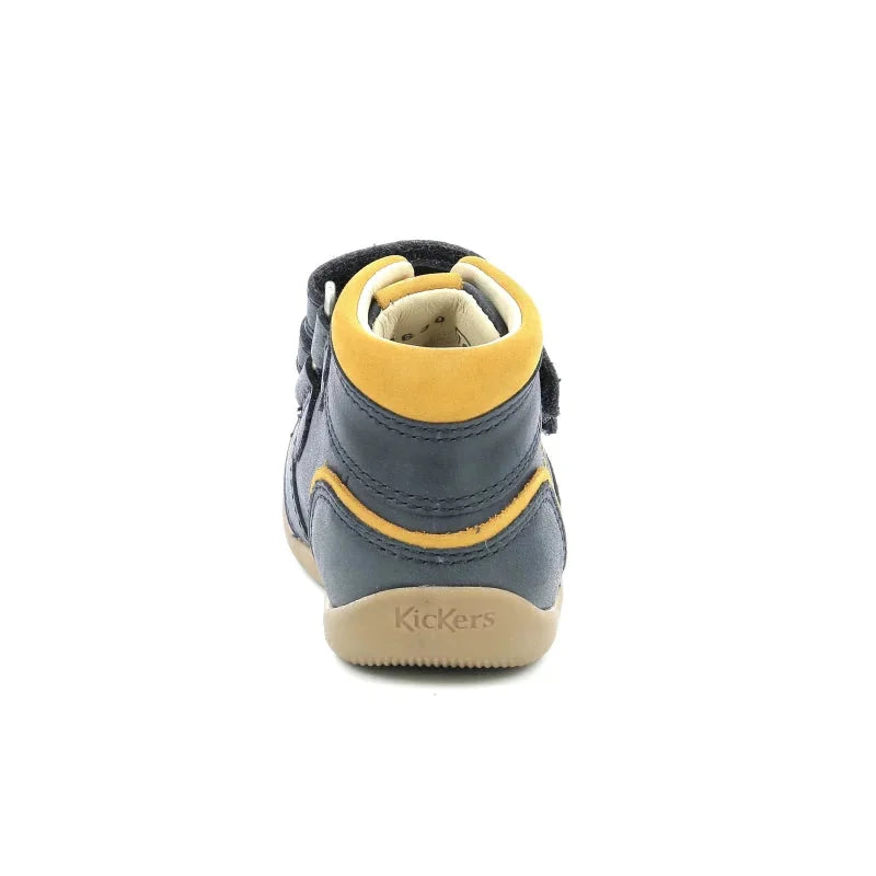 Kickers Kickers Bikro Mountain Ανατομικά Δερμάτινα Παιδικά Μποτάκια με Σκρατς Navy Μπλε Μποτάκι Αγόρι / Boots Boys Kickers-AW22-878630-10-10-Marine-Camel-Poline-_-_-255