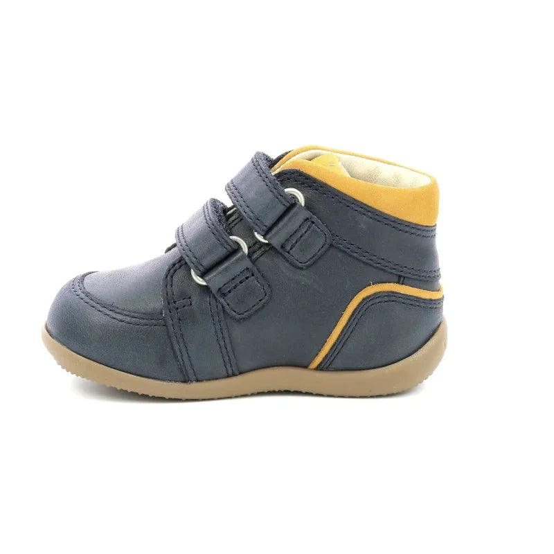 Kickers Kickers Bikro Mountain Ανατομικά Δερμάτινα Παιδικά Μποτάκια με Σκρατς Navy Μπλε Μποτάκι Αγόρι / Boots Boys Kickers-AW22-878630-10-10-Marine-Camel-Poline-_-_-438