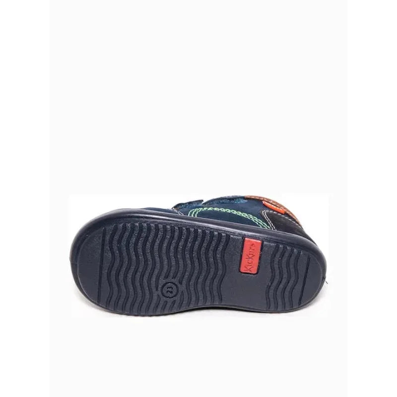 Kickers Kickers Kinoe Ανατομικά Δερμάτινα Παιδικά Μποτάκια με Σκρατς Navy Μπλε Μποτάκι Αγόρι / Boots Boys Kickers-AW23-878660-10-101-Marine-Marron-Poline-_-_-70