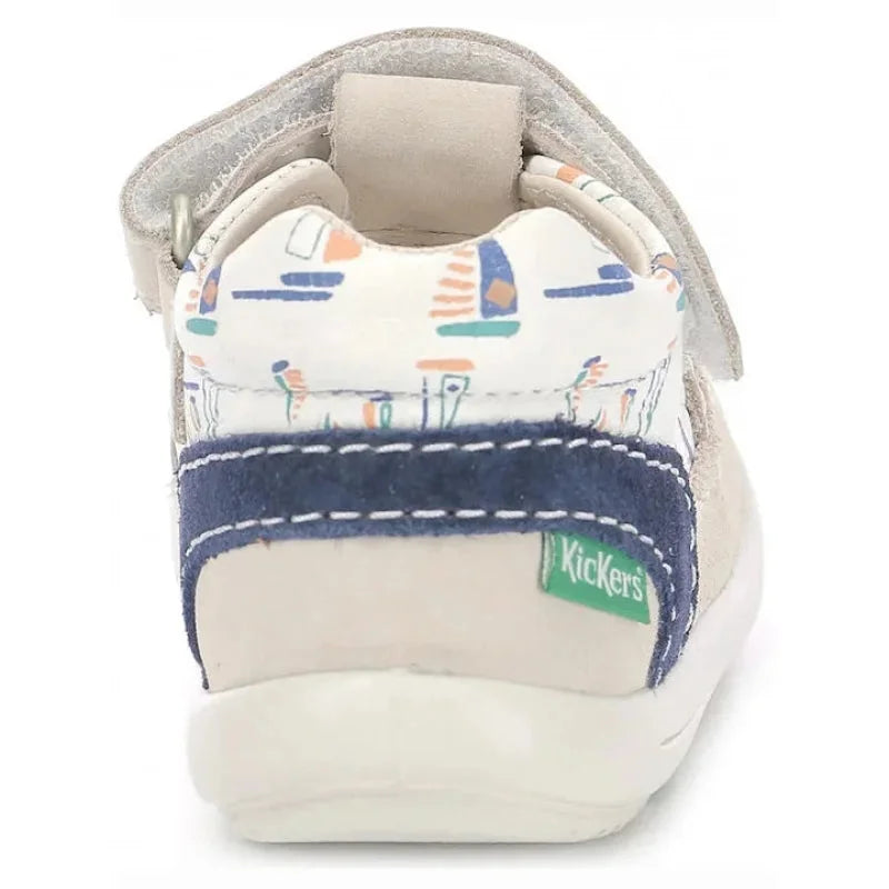 Kickers Kickers Παιδικά Ανατομικά Δερμάτινα Παπουτσοπέδιλα Λευκά Πέδιλο Αγόρι / Sandals Boy Kickers-SS22-692397-10-31-White-Poline-_-_-77