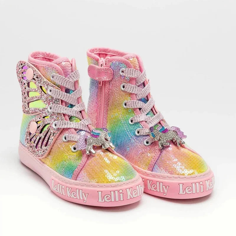 Lelli Kelly Lelli Kelly Παιδικά Sneakers High για Κορίτσια Πολύχρωμα Πάνινα Κορίτσι / Canvas Girl Lelli-Kelly-LK1331-AX02-Multi-Poline-_-_-705