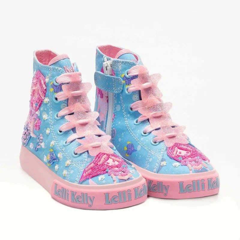 Lelli Kelly Lelli Kelly Παιδικά Sneakers High Ανατομικά Πολύχρωμα Πάνινα Κορίτσι / Canvas Girl Lelli-Kelly-SS22-LK2042-Pink-Poline-_-_-142