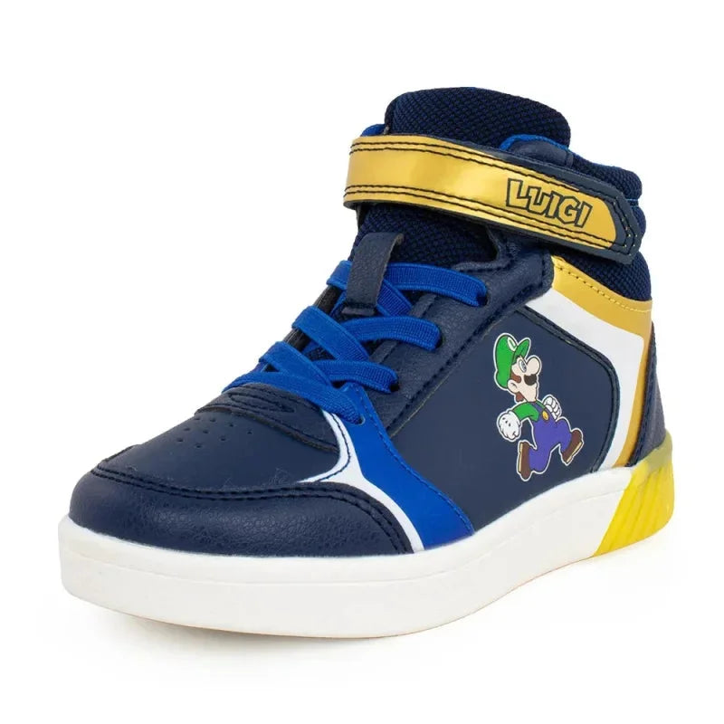 Leomil Super Mario Παιδικά Ανατομικά Sneakers High με Φωτάκια για Αγόρια - Μπλε Παπούτσι Αγόρι Φωτάκια / Shoes with Lights Boy Super-Mario-AW23-MB000755-Navy-Poline-_-_-118