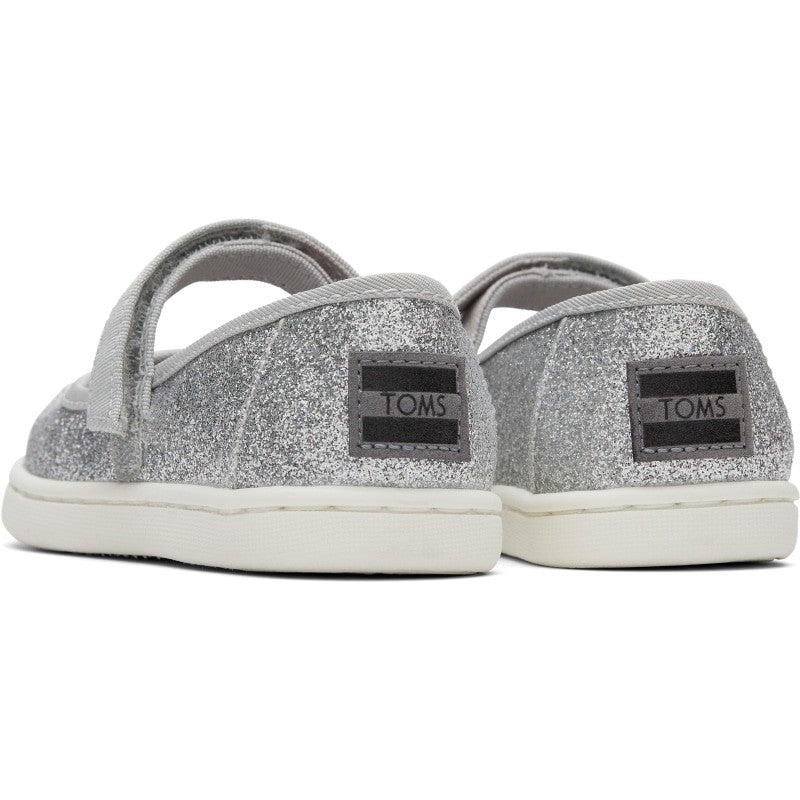 Toms Toms Παιδικές Μπαλαρίνες με Σκρατς Υφασμάτινες Ασημί Mary Jane Iridescent Εσπαντρίγιες Κορίτσι / Espadrilles Girl Toms-SS23-10011521-Silver-Poline-_-_-475