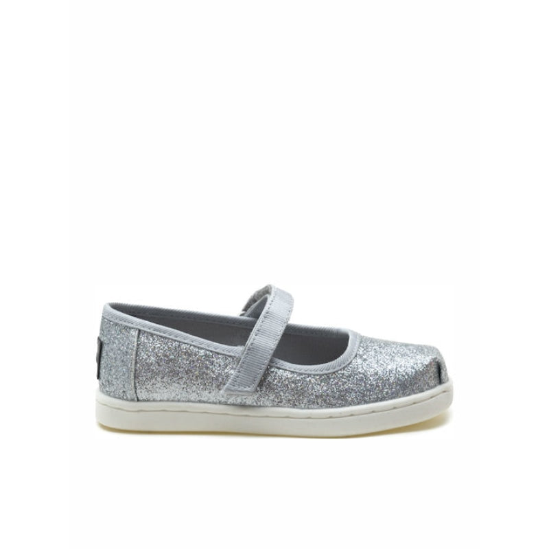 Toms Toms Παιδικές Μπαλαρίνες με Σκρατς Υφασμάτινες Ασημί Mary Jane Iridescent Εσπαντρίγιες Κορίτσι / Espadrilles Girl Toms-SS23-10011521-Silver-Poline-_-_-919